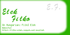 elek filko business card