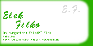 elek filko business card